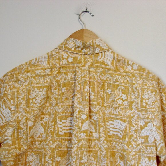 Vintage 90s Reyn Spooner Hawaiian Shirt Lahaina Soft Orange Floral Medium - Picture 10 of 12